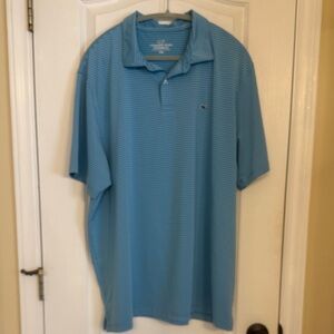 Vineyard Vines Performance Men's Blue Striped Polo Shirt